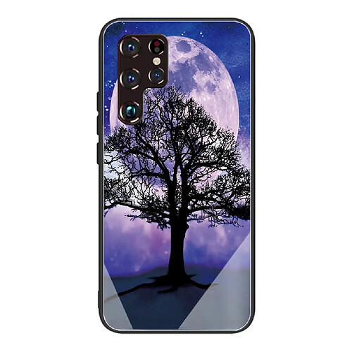 Coque en TPU anti-rayures, antichoc arbre et lune pour votre Samsung Galaxy S22 Ultra