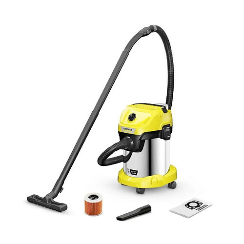 Aspirateur eau et poussieres sans fil KARCHER WD 3-18 S V-17/20 - Acier - 17 l - Jaune