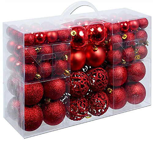 100PC noël arbre de noël boule boule suspendus décoration de fête à la maison - rouge