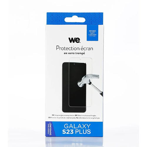 WE Verre trempé SAMSUNG S23 PLUS: Protection écran - anti-rayures - anti-bulles d'air - ultra-résistant - dureté 9H Glass