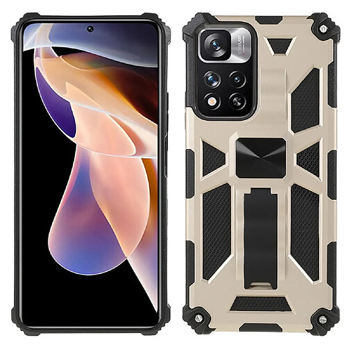 Coque en TPU anti-rayures, antichoc, magnétique avec béquille or pour votre Xiaomi Redmi Note 11 Pro Plus/Redmi Note 11 Pro