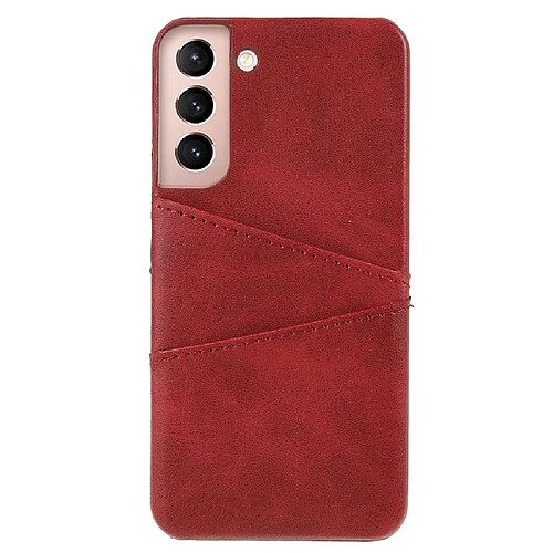 Coque en TPU + PU avec porte-cartes rouge pour Samsung Galaxy S22 5G