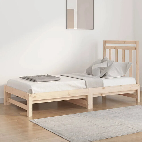 vidaXL Lit coulissant sans matelas 2x(90x190) cm