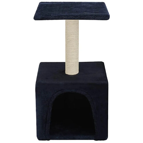 Helloshop26 Arbre à chat griffoir grattoir niche jouet animaux peluché en sisal 55 cm bleu foncé 3702122