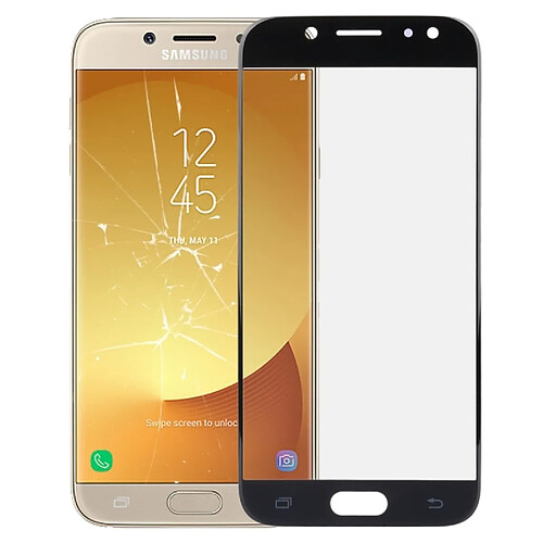 Wewoo Vitre noir pour Samsung Galaxy J7 2017 / J730 Lentille extérieure en verre Pièce détachée