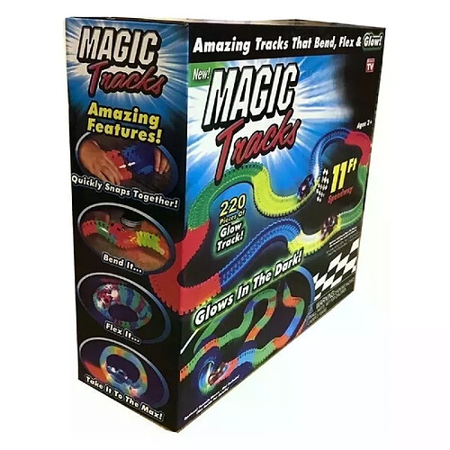 Air Rise Magic Circuit Magique Tracks 220 pièces Flexibles Lumineux incroyablement amusant et modulable qui brille dans le noir