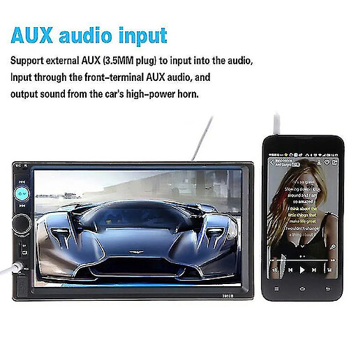 Universal 7 '' Dual Din Car MP5 Player Support Carte Reading & Bluetooth Hands Free Call