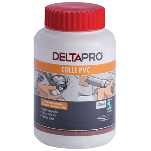 Novipro colle pvc - pour réseau d'eau potable sous pression - pot de 500 ml avec pinceau - deltapro 30601748