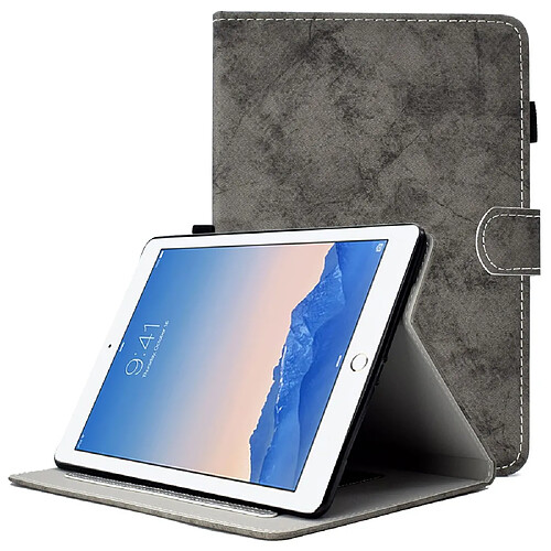 Etui en PU avec support, porte-carte et porte-stylo pour votre iPad Air (2013)/Air 2/9.7-pouces (2017)/(2018) - gris