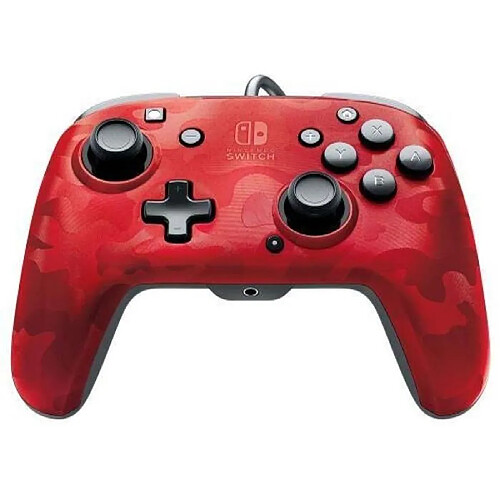 PDP Afterglow Manette Filaire Camouflage Rouge Pour Nintendo Switch - Licence Officielle - Port Jack Audio