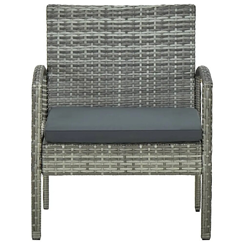 Maison Chic Chaise de jardin avec coussin - Fauteuil d'extérieur Résine tressée Gris -MN97362