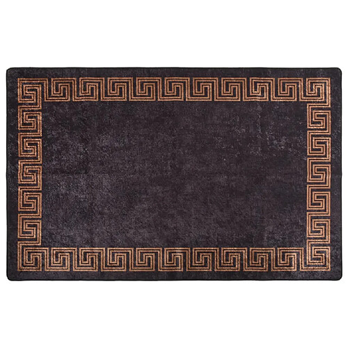 vidaXL Tapis lavable antidérapant 160x230 cm noir et doré