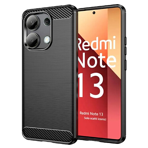 Htdmobiles Coque pour Xiaomi Redmi Note 13 4G - housse etui silicone gel carbone + film ecran - NOIR