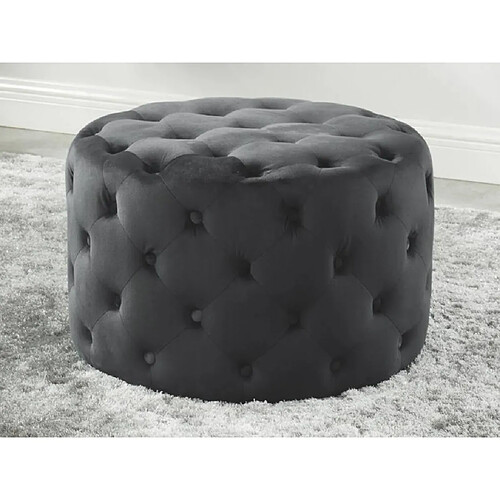 Vente-Unique Pouf FOURCA en velours - Gris