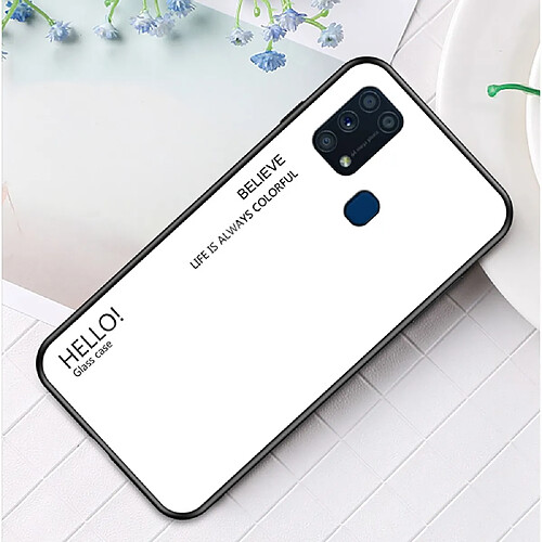 Coque en TPU hybride de couleur dégradé blanc pour votre Samsung Galaxy M31