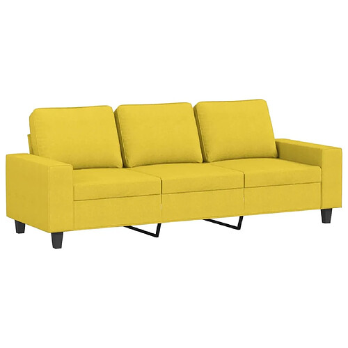 Maison Chic Canapé à 3 places,Canapé droit,Sofa de Salon,Banquette Jaune clair 180 cm Tissu -GKD447853