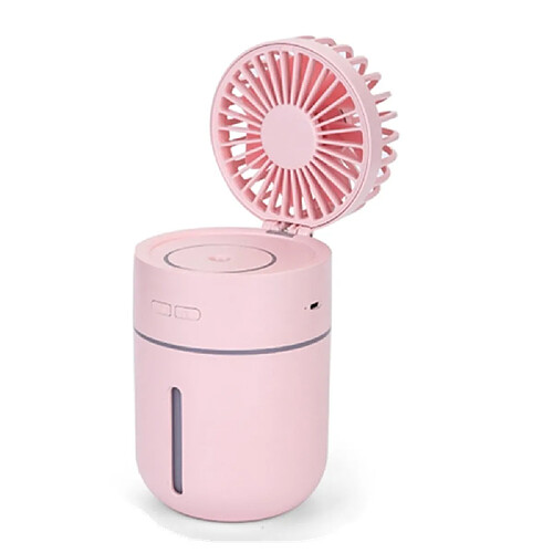 Ventilateur d'humidification de Bureau de Chargement USB Réglable Portable T9 avec Contrôle à 3 Vitesses (Rose)