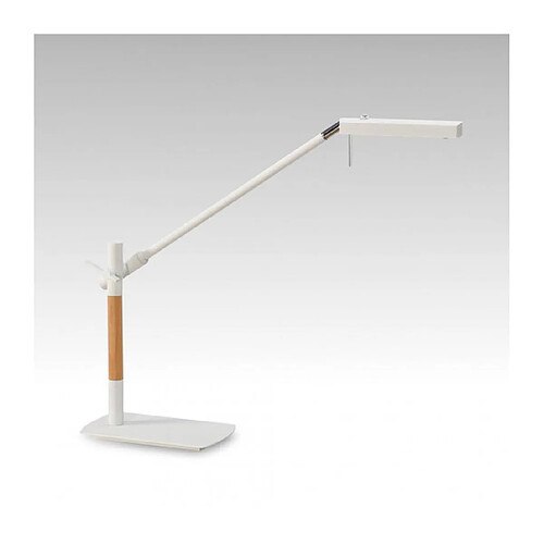 Luminaire Center Lampe de Table Phuket 1 Ampoule 7W LED 3000K, 600lm, blanc mat/hêtre/chrome poli