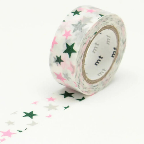 Masking tape KIDS - Etoile multicolore - 1,5 cm x 7 m