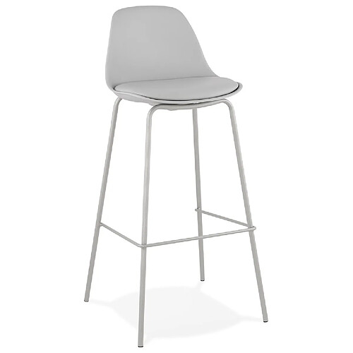 Alterego Tabouret de bar 'COOKIE' gris style industriel