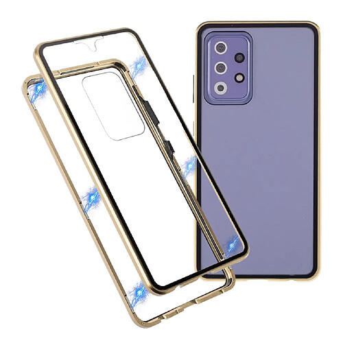 Coque en métal Couverture du cadre d'adsorption magnétique or pour votre Samsung Galaxy A52 4G/5G