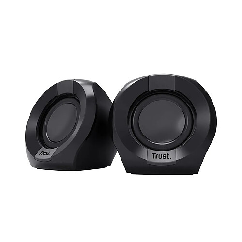 Trust Enceinte 2.0 Polo pour Ordinateur avec Commande sur Fil Noir