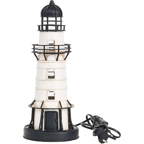 BATELA Phare en métal à led 32 cm Modèle 1.