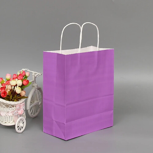 Wewoo 10 PCS Sac en papier Kraft élégant avec poignées pour mariage / fête d'anniversaire / bijoux / vêtementstaille 42x31x12cm violet