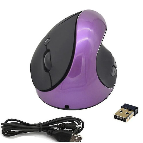 Universal Souris de souris verticale ergonomique sans fil optique pour ordinateur portable PC, violet