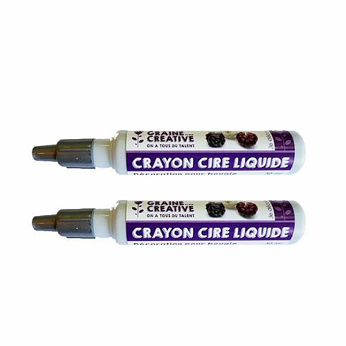 Graines Creatives 2 crayons cire liquide pour bougie - Argenté