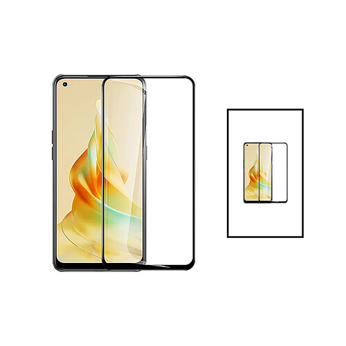 PHONECARE Kit 2 Film Verre Trempé 5D Full Cover pour Oppo Reno 8T 4G - Transparent / Noir