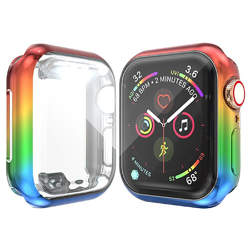 Coque en TPU épissage des couleurs rouge/jaune/vert/bleu pour votre Apple Watch Series 5/4 40mm