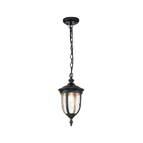 Elstead Lighting Suspension extérieur Cleveland Aluminium,verre grainé transparent Bronze patiné