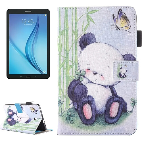 Wewoo Housse Étui pour Samsung Galaxy Tab E 8.0 / T377 belle bande dessinée modèle Panda Horizontal en cuir Flip avec support et Slots de cartes Pen Slot