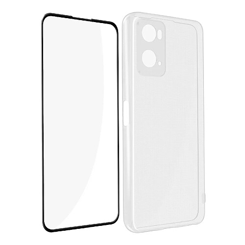 Avizar Coque Realme 9i , Oppo A76 et A96 Silicone Souple Film Verre Trempé 9H noir