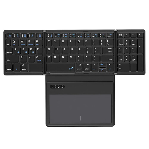 BOW-Clavier Bluetooth pliable avec poche TouchSub,Noir,Disposition de la Corée