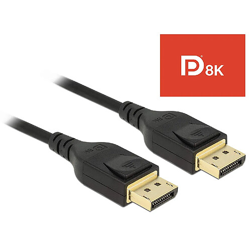 DeLock Câble Displayport 8 K 60 Hz 5 m DP 8 K Certifié Noir