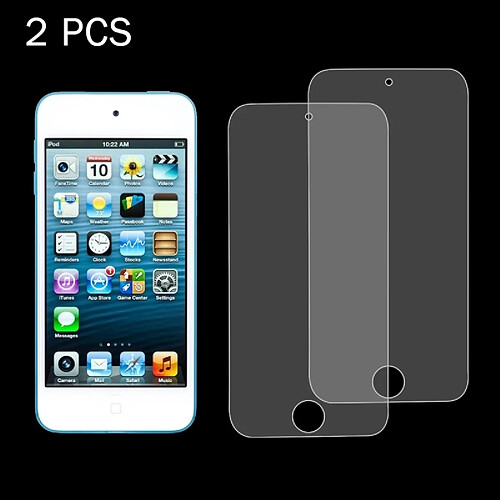 Wewoo Verre trempé pour iPod Touch 5 et tactile 6 2 PCS 0.26mm 9 H Dureté de Surface 2.5D Anti-Explosion Film d'Écran