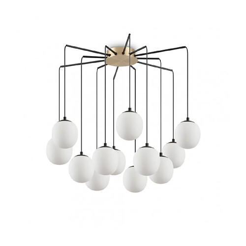 Ideal Lux Suspension Rhapsody Métal Noir 12 ampoules 54cm