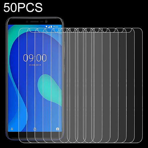 Wewoo Protection Film de verre trempé 50 PCS 0.26mm 9H 2.5D pour Wiko Y80pas de paquet de vente au détail