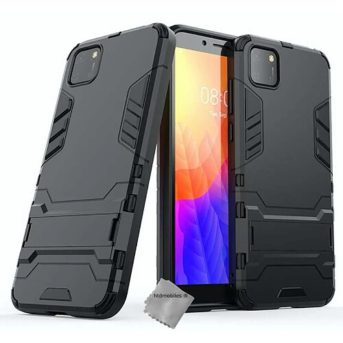 Htdmobiles Coque rigide anti choc pour Huawei Y5p + verre trempe - NOIR