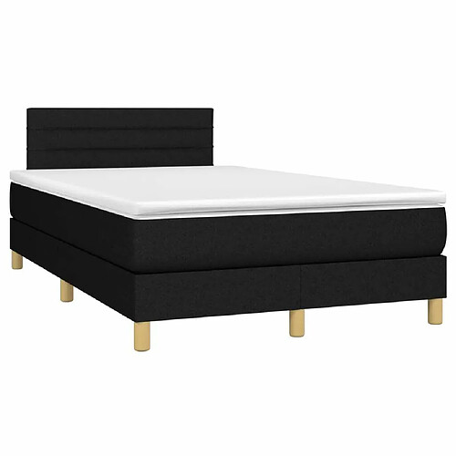 Maison Chic Lit adulte- Lit + matelas,Sommier à lattes de lit avec matelas noir 120x190 cm tissu -GKD74915