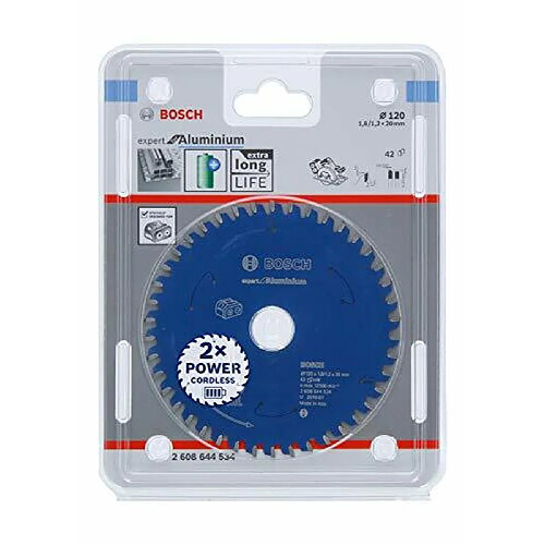 Bosch Lame De Scie Circulaire Expert Pour Aluminium (Aluminium, 120 X 20 X 1,8 Mm, 42 Dents, Accessoire Scie Circulaire Sans Fil)