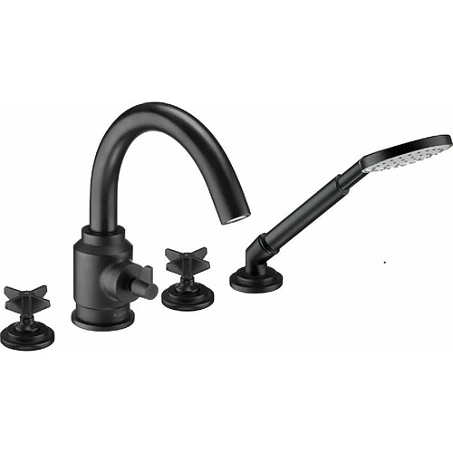 DEANTE BQT_N14D TEMISTO Robinet Bain 4 Trous avec Set de Douche, Nero