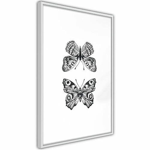 Paris Prix Affiche Murale Encadrée Butterfly Collection I 40 x 60 cm Blanc