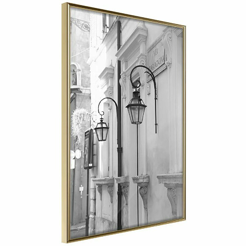 Paris Prix Affiche Murale Encadrée Old Town's Charm 30 x 45 cm Or