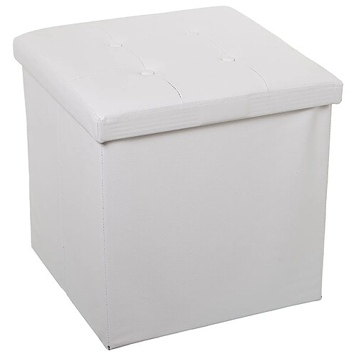 Pouf Alexandra House Living Blanc Cuir Synthétique 45 x 45 x 45 cm Pliable