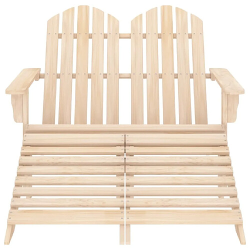 Maison Chic Chaise de jardin 2 places - Fauteuil d'extérieur Adirondack et repose-pied Sapin -MN40284