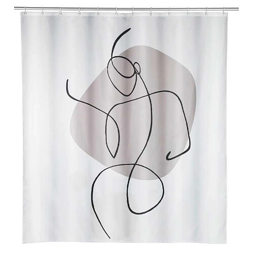 WENKO Rideau de douche Silhouette 180 x 200 cm - Blanc et gris