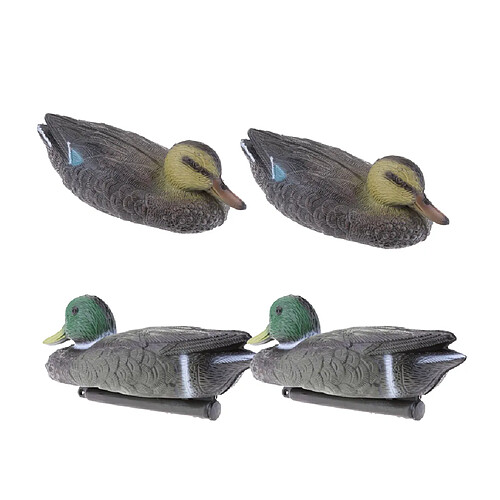 2 Paires Réaliste Canard Colvert Leurre Jouet Drake Figurine Ornement Chasse Leurre